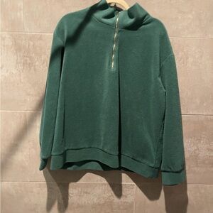 Aryeh Green Quarter-Zip Hoodie Relaxed Fit